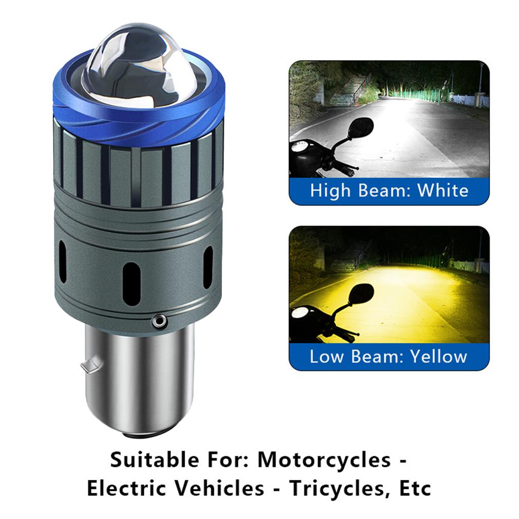 1 шт. 20000 лм Мотоциклетная фара H4 LED BA20D H6 Турбо лампа Ближний/дальний свет Мотоциклетная CSP LED Проекторная линза Лампа для мотоцикла Белый Желтый 6000K 3000K