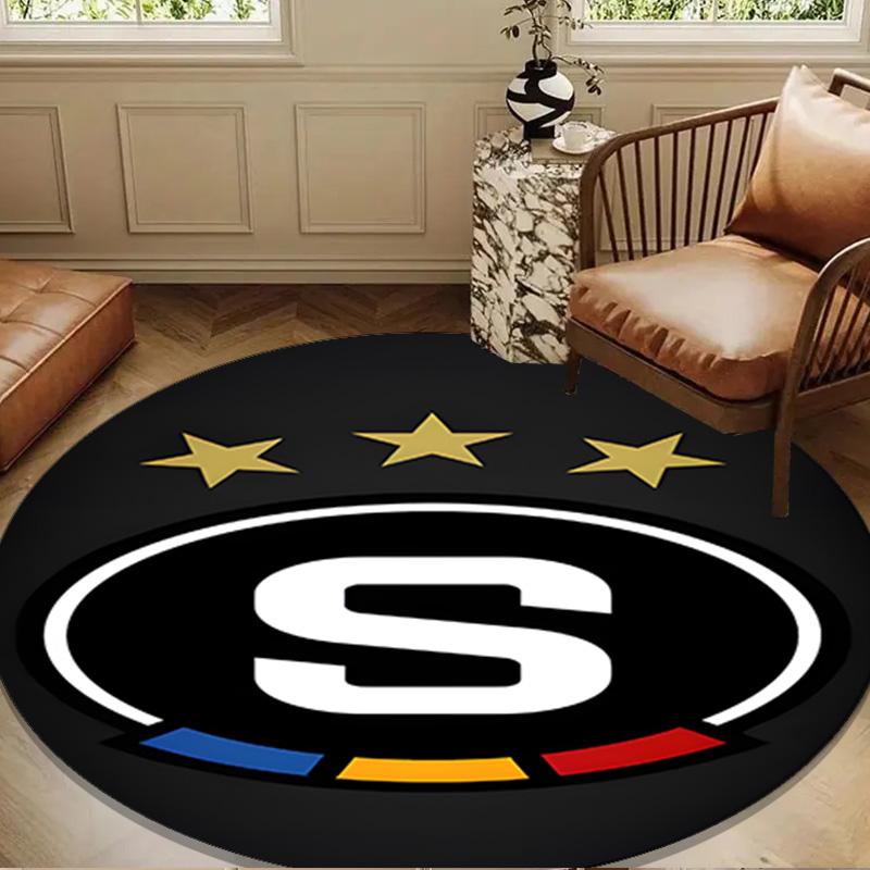 Sparta Prague Football Round mat, Anti-slip Circle Carpet Chair rug For livingroom,Bedroom, doormat home decor Gift Christmas Gifts