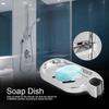 Adjustable For 2.2/2.4/2.5cm Home Rail Slide Soap Dish Silver Soap Holder Plate Bath Shower Home Bathroom Fixture