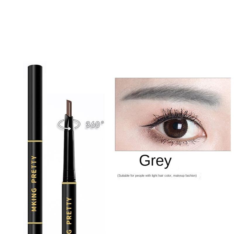 Модный автоматический карандаш для бровей с двойной головкой, водостойкий, устойчивый к поту, долговечный, устойчивый к размазыванию для начинающих, 3D, натуральный цвет