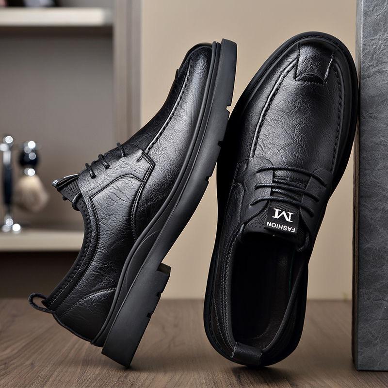 Men S Breathable Outdoor Casual Business Slip On Leather Shoes