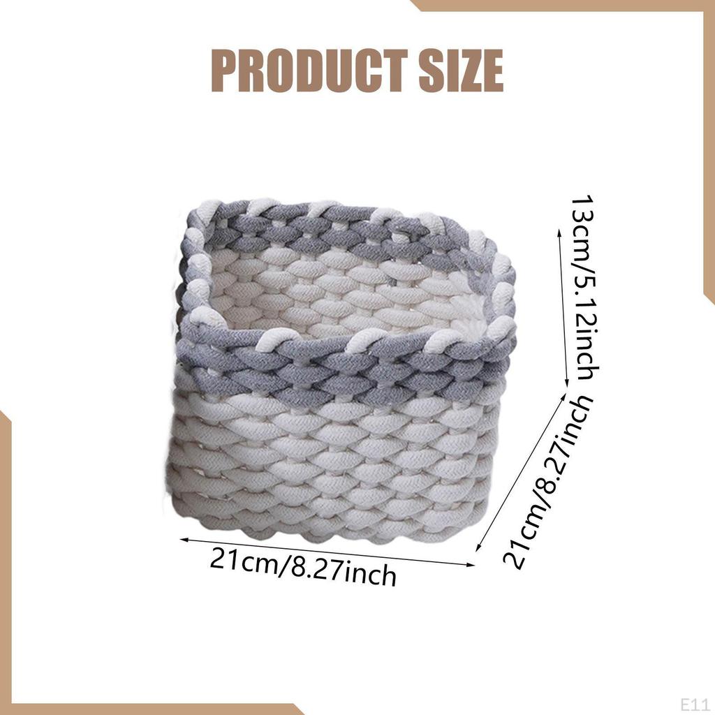 Macrame Woven Decorative Basket Minimalist Heavy Duty Storage for Nursery Closet Decor