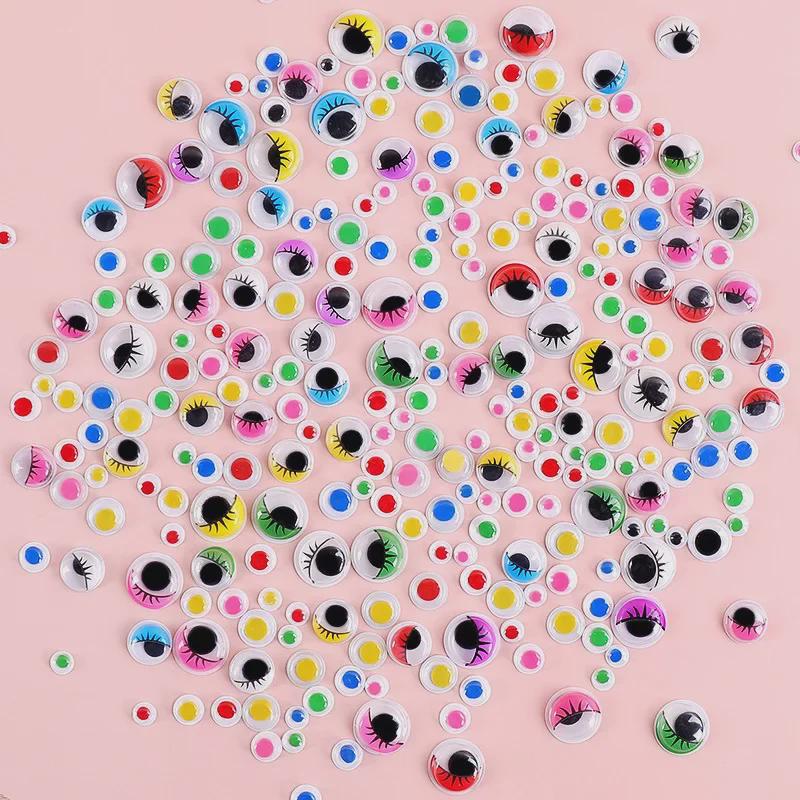 Красочные самоклеящиеся подвижные глаза с ресницами для поделок своими руками