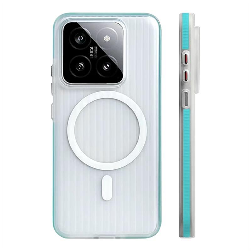 Магнитный чехол для Xiaomi 15 14 13 Pro Mi 15 5G Для MagSafe Матовый Прозрачный Полоска для багажа Тонкая задняя крышка Ударопрочный бампер