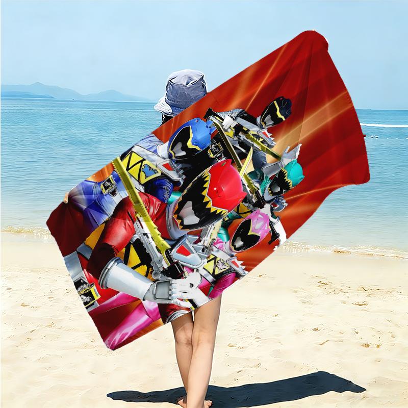 1Pc Power Rangers Teamup Beach Towel Microfiber Beach Towel Thin Absorbent For Beach Swimming Yoga Bath Sports 0917261