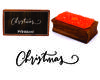 Printtoo Rectangular Christmas Calligraphy Wooden Rubber Stamp Block