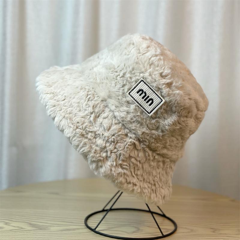 Шапка Женская Бархатная Утепленная Теплая Шапка-Ведро Женская Корейский Стиль Подчеркивающая Лицо Милая Универсальная Холодная Шапка Теплая Шапка С Большими Полями