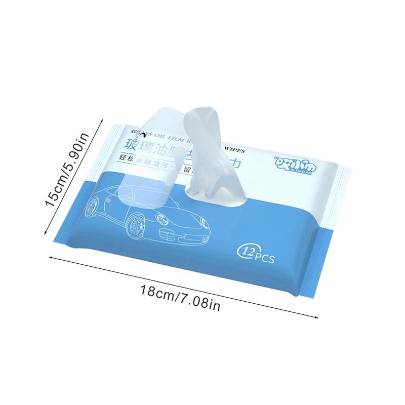 Салфетки для чистки автомобильных стекол Салфетки для очистки масляной пленки Салфетки для чистки стекол Пятновыводитель Салфетки для удаления пленки со стекол 12 шт. Чистящие салфетки