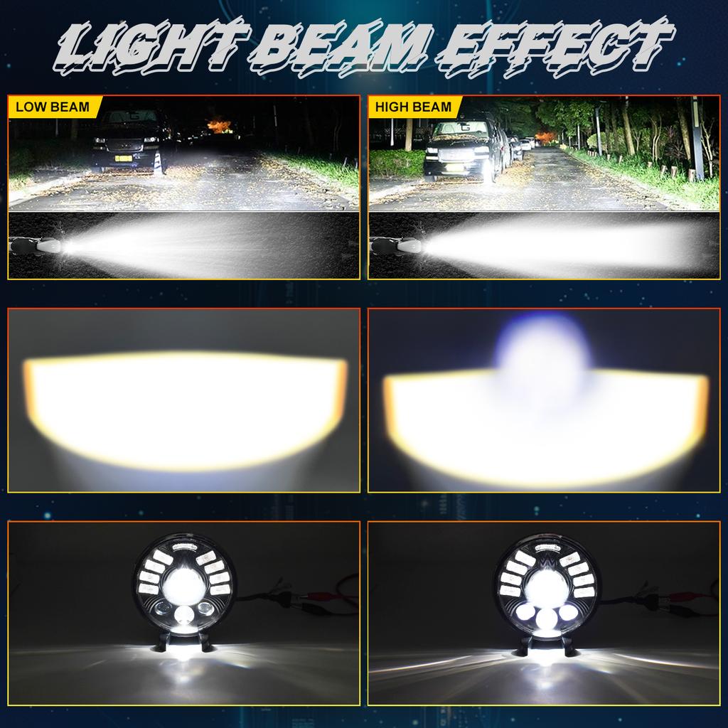 Светодиодная фара 5,75 дюйма для мотоцикла, передняя фара, ближний/дальний свет с ДХО и указателем поворота