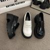Small Leather Shoes Women's Spring Black Thick-soled Lefou Shoes Retro Single Shoes
