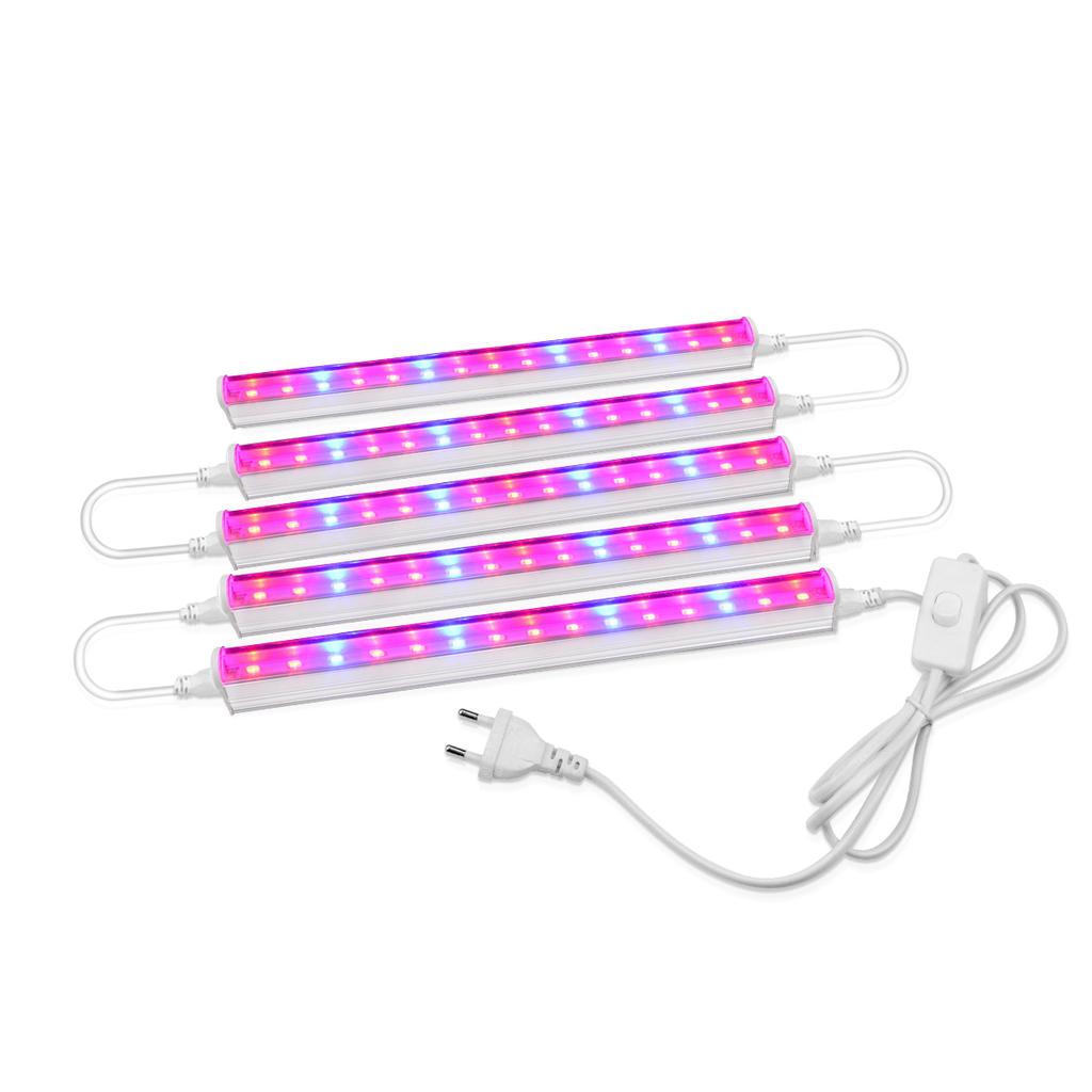 LED Grow Light 1-5Pcs T5 Tube Full Spectrum Phytolamps With Switch Cable EU Plug For Plants Vegetable Flowers Seeds Phyto Seedling Lamp Grow Tent Lamp