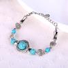 Декор Бабочки Регулируемый Унисекс Браслет Сплав Ручная Работа Бирюзовые Бусины Ретро Браслет Ювелирные Аксессуары