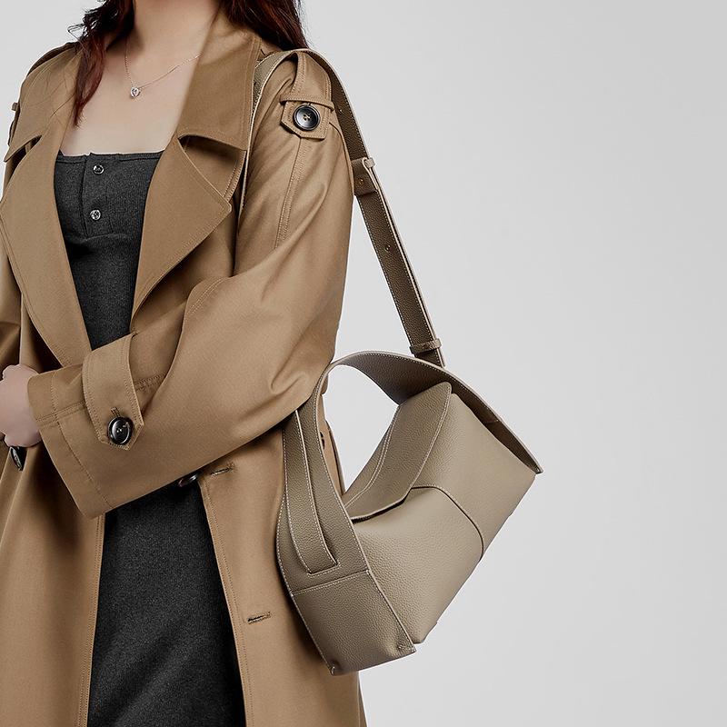 Весна/Лето Новая натуральная кожаная сумка-трансформер через плечо со съемным ремешком для женщин