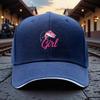 Fishing Girl Bass Graphic Baseball Cap Polyester Adjustable Casual Sport Headwear for Unisex