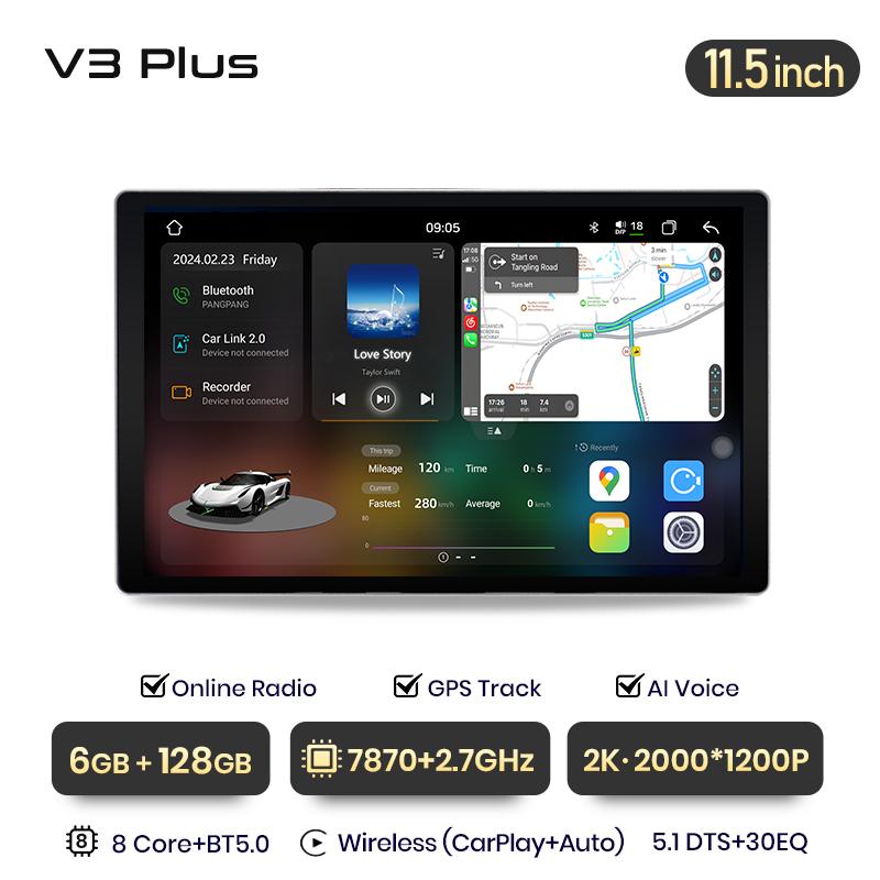 Junsun V3 Plus 2K Android 13 Wireless CarPlay Android Auto Car Intelligent Systems for Nissan Juke YF15 2010 - 2014 Autoradio