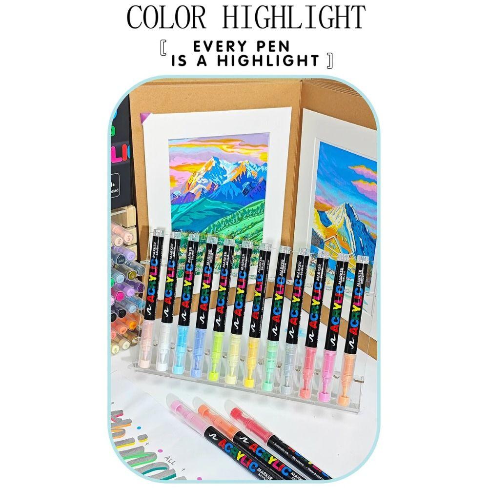 12/24/36/48/60/72/100/120 Colors Markers Brush Christmas Gift Tip Paint Markers Wood Canvas