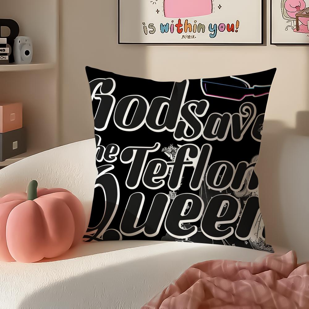 Italian Fashion Brand SSave the Queen Cushion Cover Pillowcase Short Plush Invisible zipper Room Sofa Cushion Cover