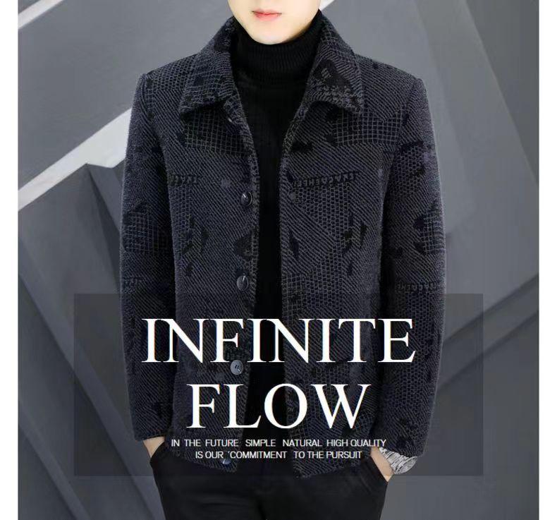 Мужская утолщенная бархатная шерстяная куртка - Новое осенне-зимнее короткое пальто