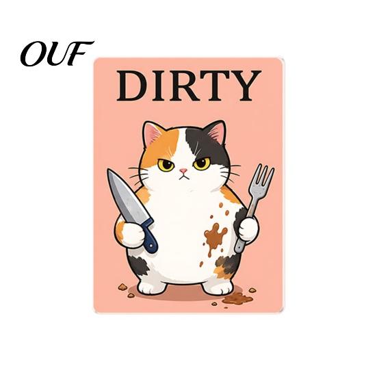 Clean Dirty Dishwasher Magnet Magnet, Acrylic Cartoon Animal Sign, Easy Flip Indicator Double-Sided & for Kitchen Decoration Decorative Supplies