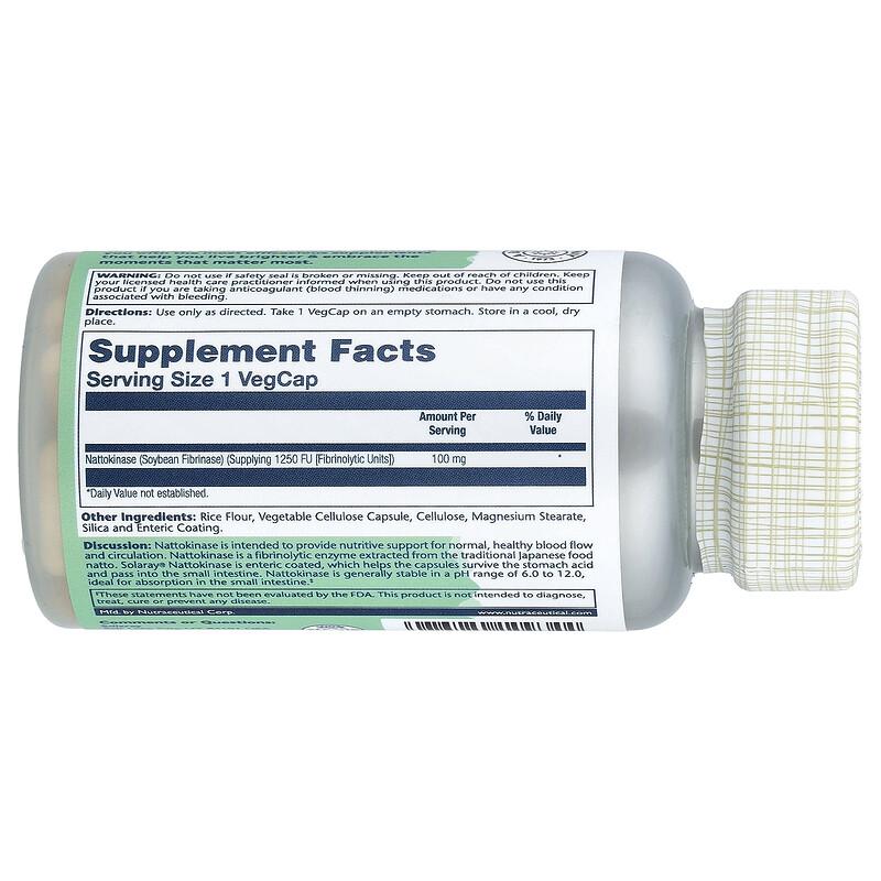 Nattokinase, 100 mg (1,250 FU), 30 VegCaps