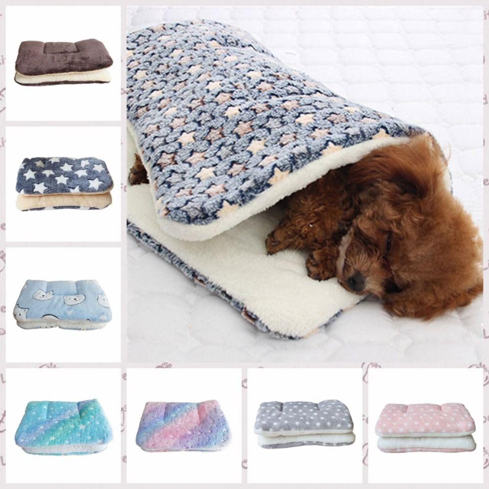 Soft Flannel Pet Mat Flannel Dog Blanket Mat Cat Cover Blanket Dog Thicken Sleeping Mat  Winter