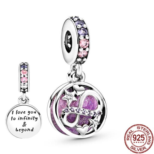 Подвеска с несколькими узорами подходит для браслета/ожерелья из стерлингового серебра 925 пробы, подвеска из бисера, ювелирные изделия для мамы, фестиваля