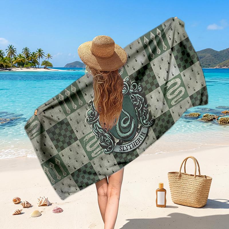 Harry Potter Printed Swim Towel, Portable Water Absorbent Towel for Beach Camping Daily Bathroom Use