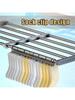 Extendable Laundry Rack Versatile Mounting,Windproof Sock Clip Foldable Clothes Drying Rack Balcony Shoes Organizer Window Shelf
