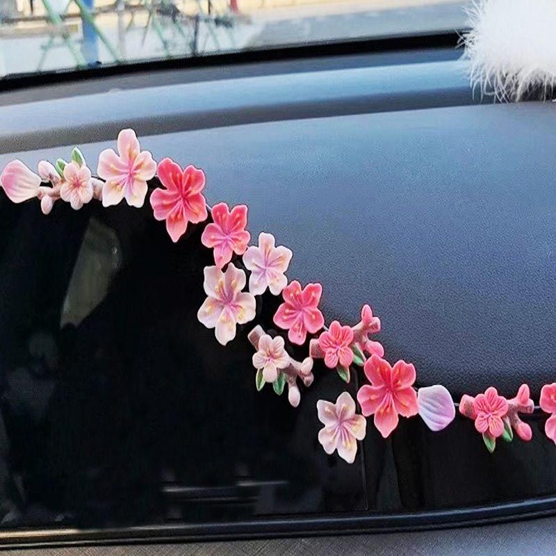 3D Парящий Цветок Сакуры Украшения для Автомобиля DIY Смоляные Наклейки Модные Украшения Для Задней Части Автомобиля Подходят Для Автомобилей Электромобилей