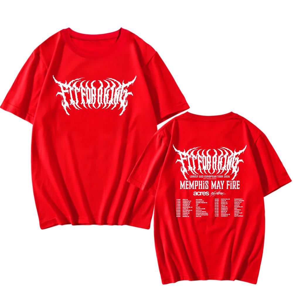 THE LONELY GOD Europe TOUR 2026 T-shirt Fit for A King Rock Band Tshirts Short Sleeve O-neck Cotton Tees Streetwear Unisex