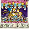 Simpsons Family Wall Tapestry Aesthetic Wall Hanging Printed Fabric Blanket Decorative Tapestries for Bedroom Living Room Home Decor
