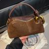 Высококлассная нишевая сумка женская осень-зима 2025 новая матовая ретро сумка-мессенджер популярная портативная сумка-бостон