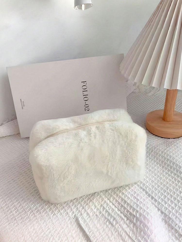 1 шт. плюшевая косметичка, маленький дизайн, милая, изысканная, удобная сумка для хранения, большая вместимость, многослойная сумка