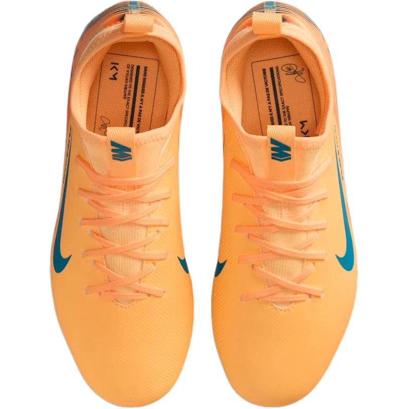 Kylian Mbappé x Nike Jr. Mercurial Vapor 16 Academy GS Melon Tint/Igloo/Neo Turquoise Kids Cleats Orange FQ8394-801