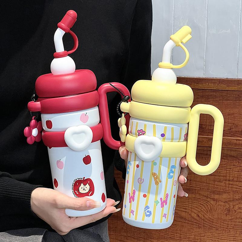 Portable Insulated Sports Bottle With Handle And Thickened Body For Kids And Adults