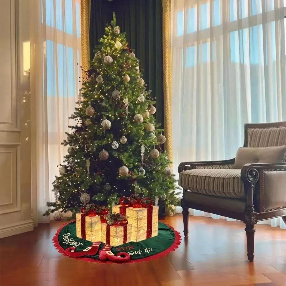 Модные удобные на ощупь рождественские елочные украшения для дома многоразовые елочные коврики праздничные украшения тканевая юбка для рождественской елки