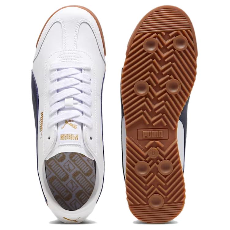 Puma Roma 68 Revival - белые клубные темно-синие мужские кроссовки Gum 398634-04