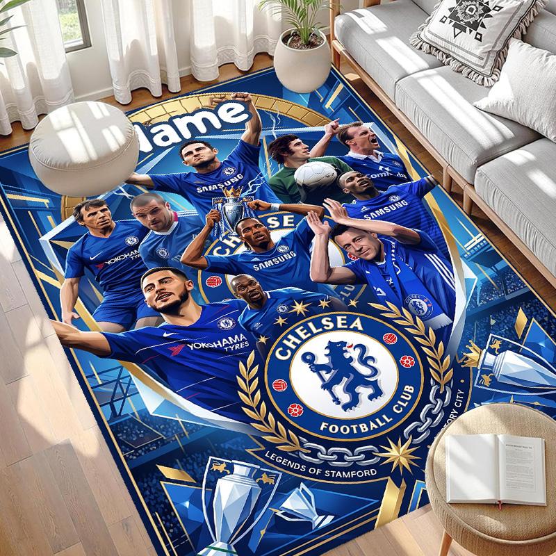 Custom Name Personalized Football Print Carpet, Versatile Home Decor Rug, for Playroom, Apartment, Balcony, Entryway, Hallway Gift