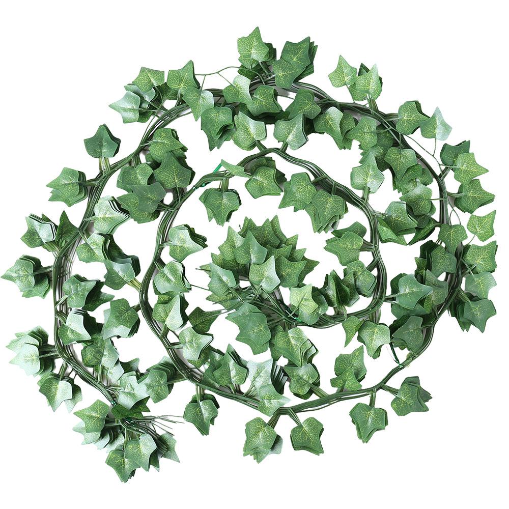 Green Rattan Leaf Décor: Faux Vine for Water Pipe Coverage