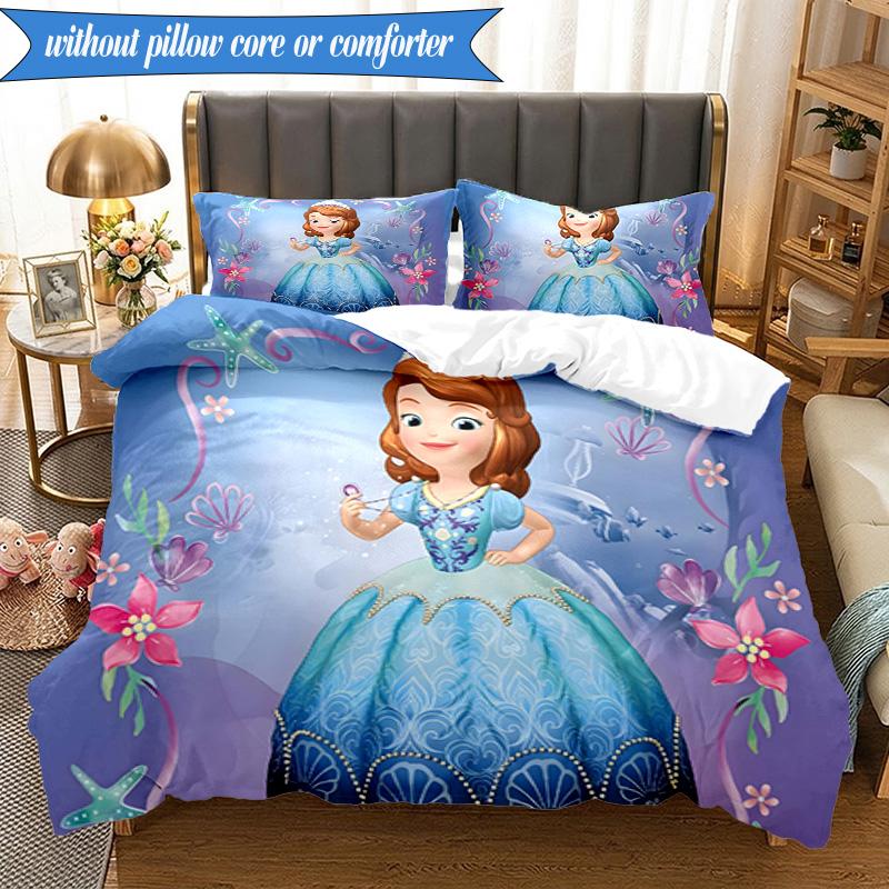 Princess Sofia 3pcs K-pop music group Bedding set,Ideal for Bedroom, Dormitory,Including Duvet Cover And 2pcs Pillowcases,Fan gifts