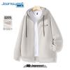 Jeanswest Men's Waffle Knit Hooded Jacket with Cartoon Cat Print