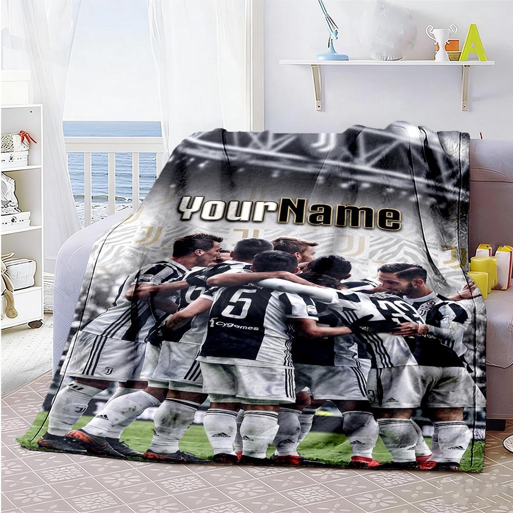 Juventus Personalized Text Blanket Multi-purpose Personalized Blanket Durable Comfort Suitable for Bed Couch Picnics Bedding Four Seasons Universal