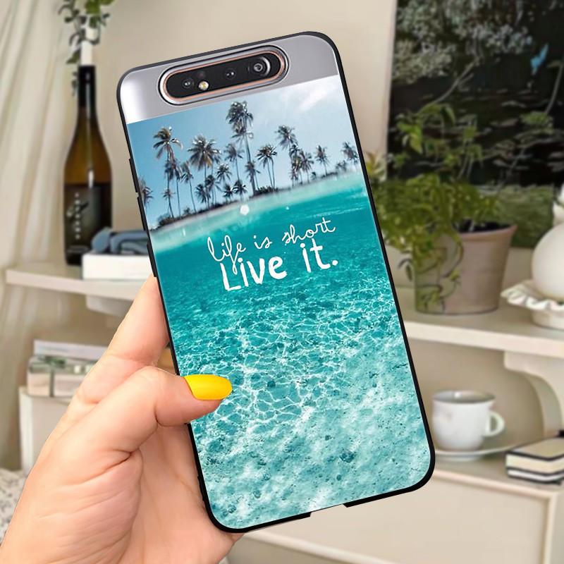 Case For Samsung A80 Case Soft Silicone Cartoon Back Cover For Samsung Galaxy A80 GalaxyA80 A 80 A805 Fundas shell Black coque