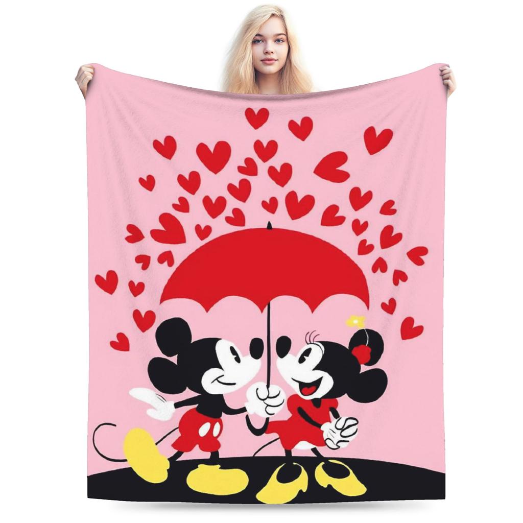 GUOYU Blanket Super Soft Valentines Day Mickeys And Minnies Throw Blanket Premium Fleece Flannel Bed Blanket Warm Plush Blankets All Season