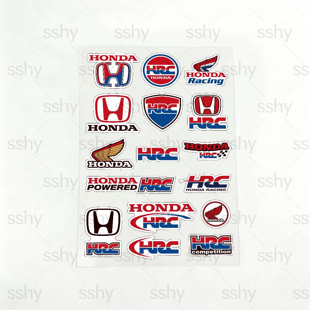 ДЛЯ HONDA HRC H WING Мотоциклетные Светоотражающие Наклейки Водонепроницаемые Декали для Шлема Скутера Топливного Бака Ящика для Инструментов Гонки XL0