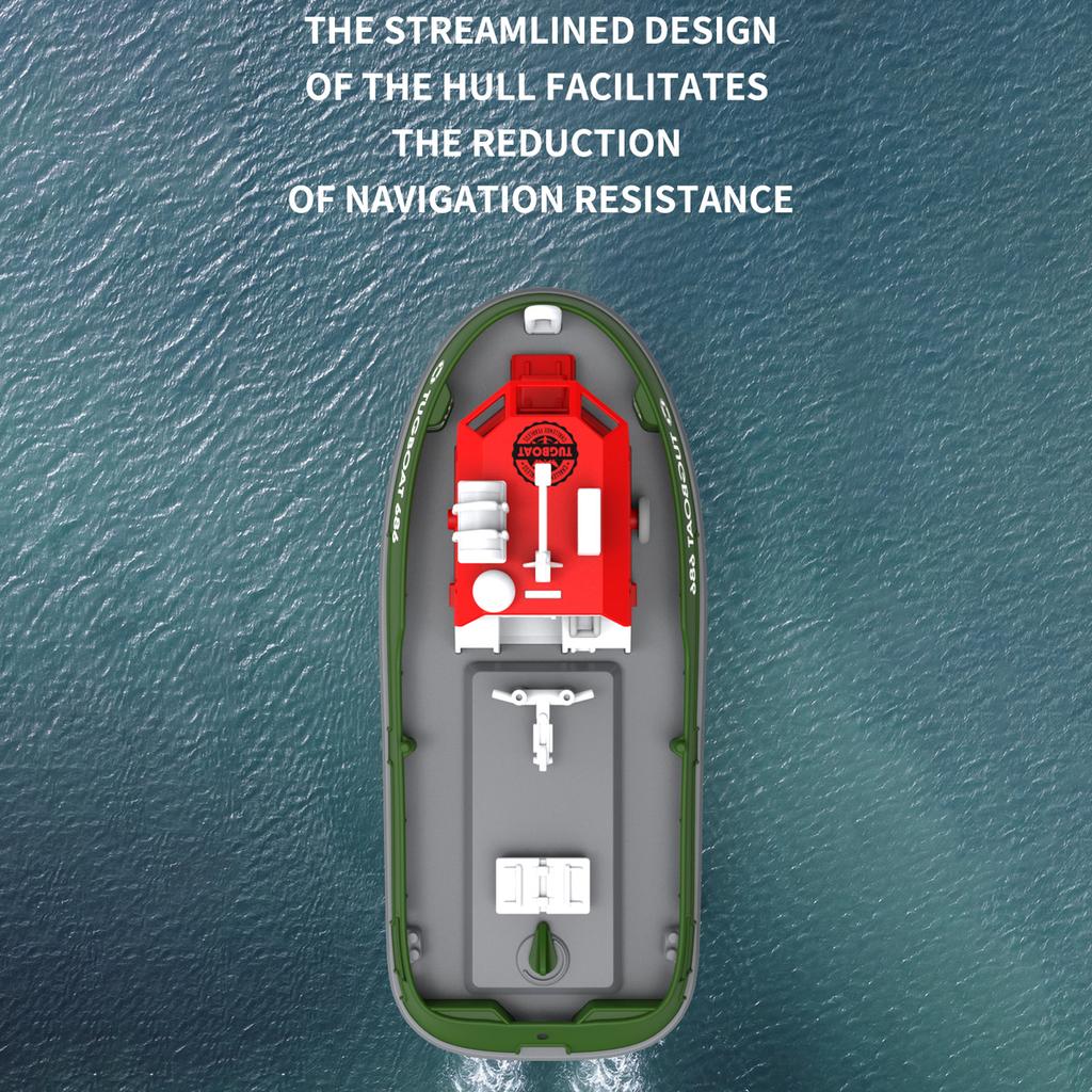 Remote Control Boat, 1:72 Remote Control Boat for Pool & Lake, 2.4GHz Remote Control Tugboat for