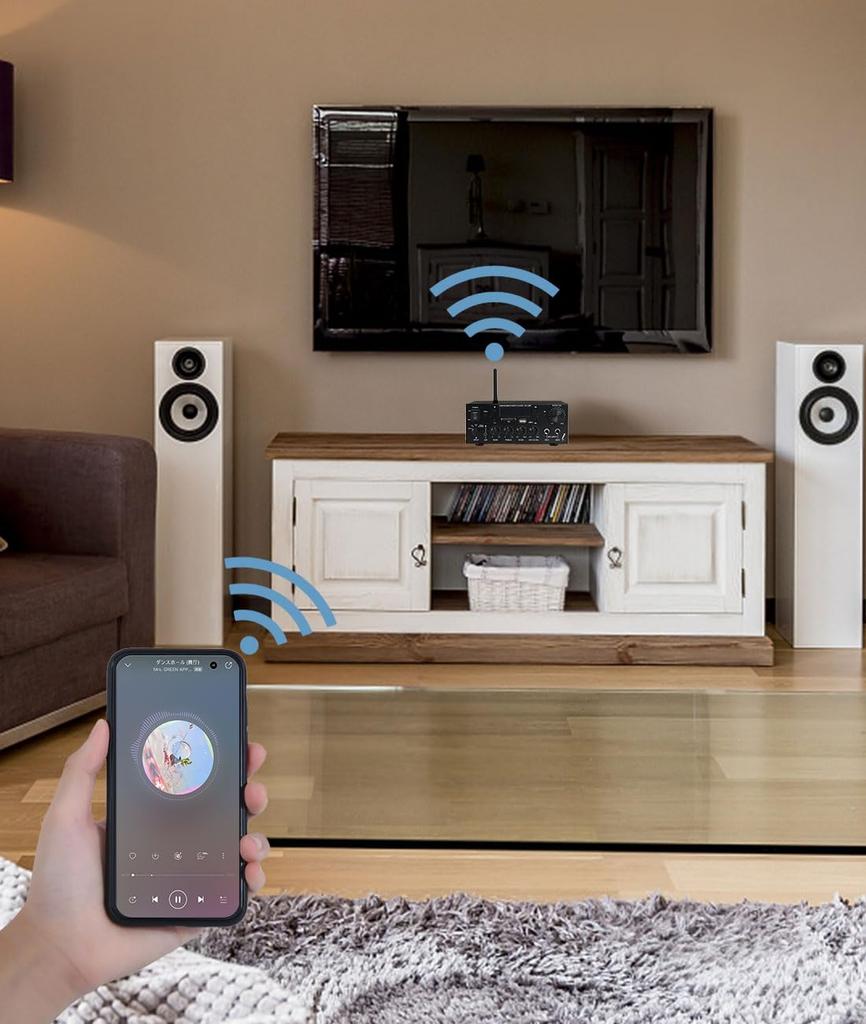 QuiExact Amplifier Audio Audio Amplifier Power Amplifier Bluetooth Card Slot USB Memory Radio Function 60W with Remote Control Mini Amplifier Volume