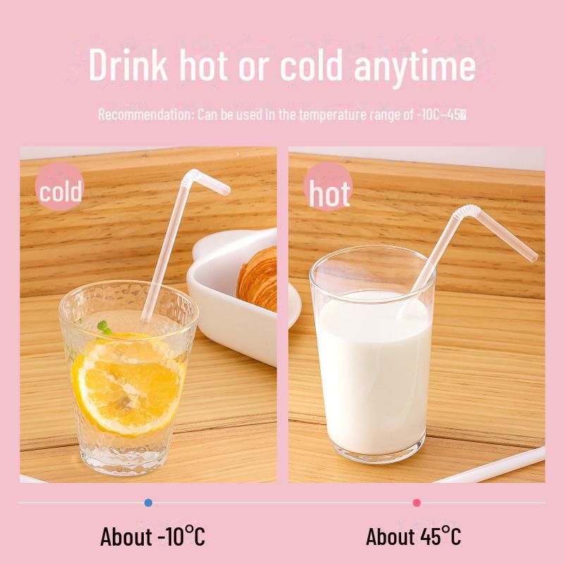 Прозрачные телескопические трубочки для детей в индивидуальной упаковке — прочный пластик, идеально подходит для соевого молока и домашнего использования.