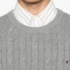 Tommy Hilfiger Свитер с круглым вырезом FW24 Удобный свободный вязаный свитер с длинным рукавом Мужской свитер Светло-серый MW0MW33132-GREY
