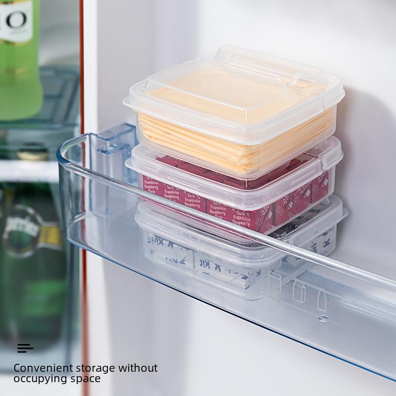 Коробка для хранения и консервирования продуктов питания с откидной крышкой в виде ломтика сыра
